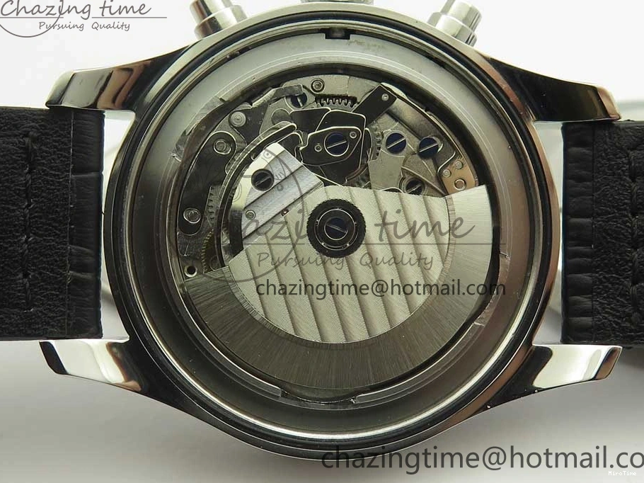 MIROTIME 0712 Pilot Chrono 377725 SS ZF 1:1 Best Edition White Dial on Black Leather Strap A Soft 7183